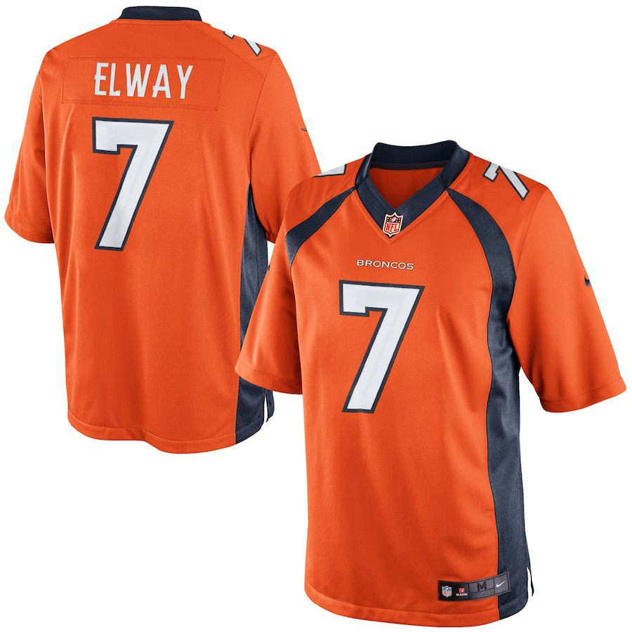 Men Denver Broncos #7 John Elway Orange Nike Retired Player Limited NFL Jersey->denver broncos->NFL Jersey